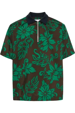 SACAI Playera tipo polo con estampado floral