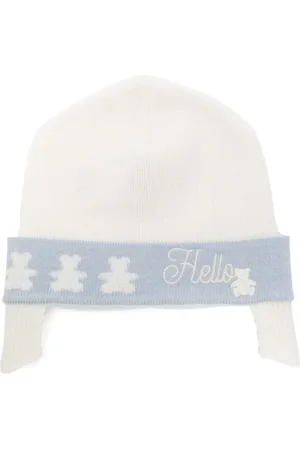 Brunello Cucinelli Gorro de cachemira con motivo de osito en jacquard