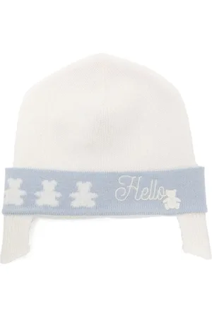 Brunello Cucinelli Gorro de cachemira con motivo de osito en jacquard