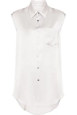 Maison Margiela Camisa de satén con detalles rasgados