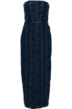 Reformation Vestido de mezclilla midi Anais