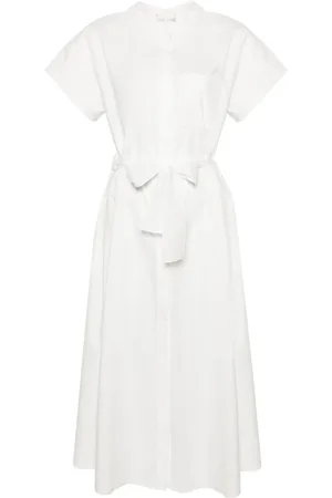 FORTE FORTE Vestido camisero corto con cuello mao