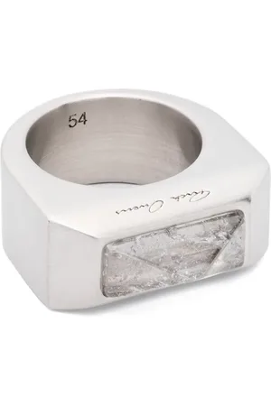 Rick Owens Anillo Pyramid con cristal