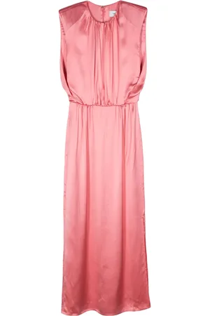 YVES SALOMON Vestido satinado con detalles plisados