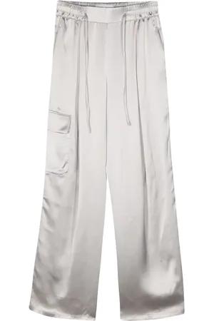 YVES SALOMON Pantalones anchos con efecto satinado