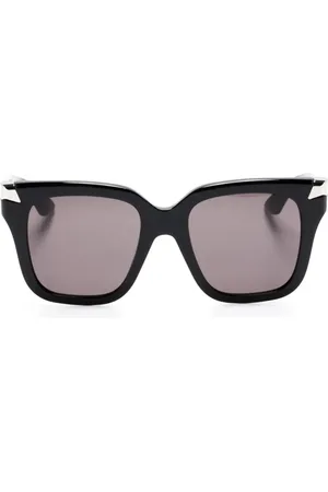 Alexander McQueen Lentes de sol con armazón oversize y logo grabado