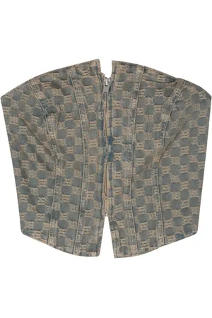 MISBHV Top estilo corset con monograma en jacquard