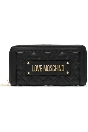 Moschino Cartera capitonada con placa del logo