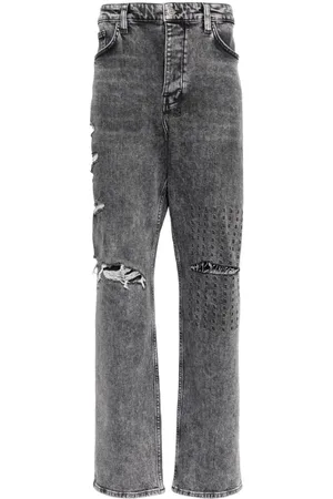 KSUBI Jeans rectos con detalles rasgados