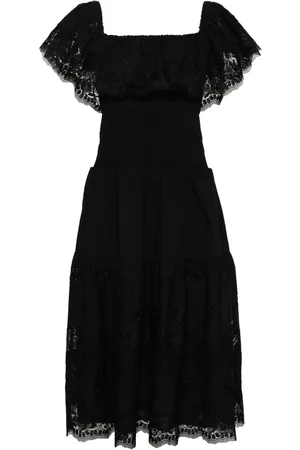 Self-Portrait Vestido midi con hombros descubiertos