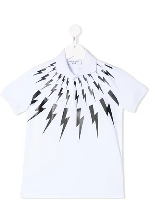 Neil Barrett Playera tipo polo con estampado de rayos