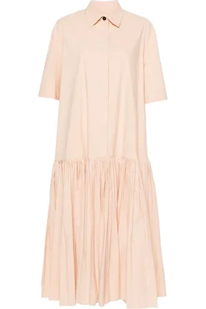 Jil Sander Vestido midi plisado a capas