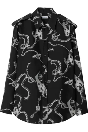 Burberry Camisa de seda Knight Hardware