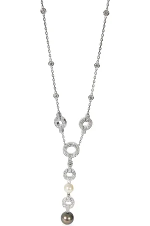 Cartier Collar Himalia en oro blanco de 18kt con diamantes y perlas pre-owned