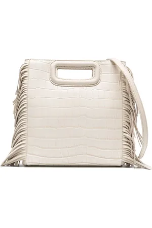 Maje Tote M con efecto de piel de cocodrilo