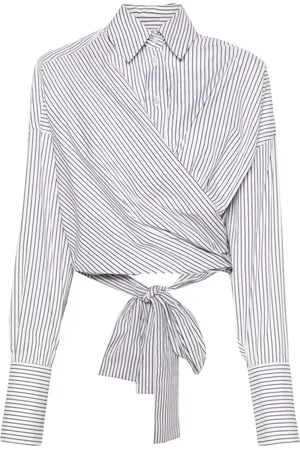 Viktor & Rolf Camisa cruzada con motivo de rayas