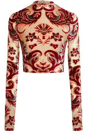 Etro Top de tul con motivo en jacquard