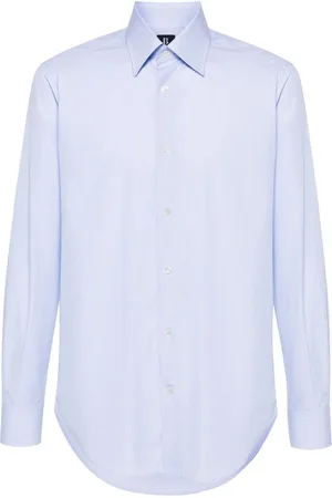 Boggi Milano Camisa de popelina con rayas estampadas