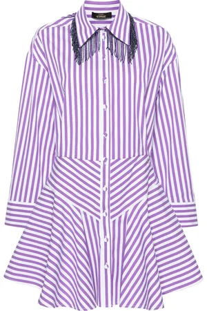 Twin-Set Vestido camisero con motivo de rayas