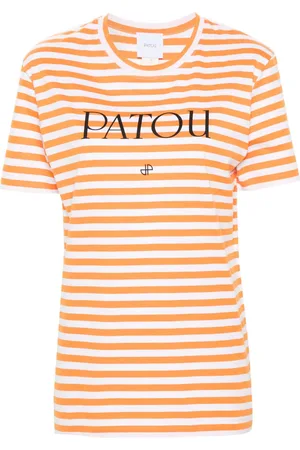 Patou Playera con logo estampado y motivo de rayas