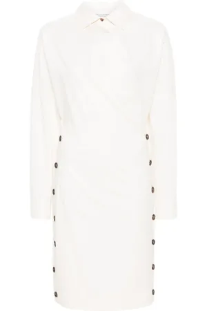 Serafini Vestido largo de popelina con diseño cruzado