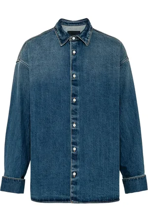 Prada Camisa de mezclilla con logo triangular