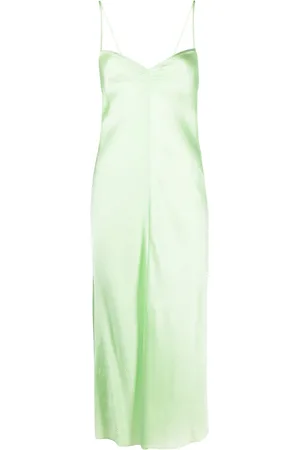 FORTE FORTE Slip dress satinado con efecto arrugado