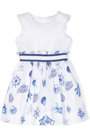 MONNALISA Vestido acampanado con estampado marino