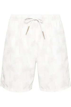 ELEVENTY Shorts de playa con palmeras estampadas