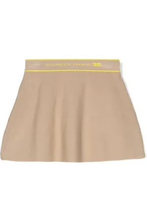 Elisabetta Franchi Falda tejida con logo en la pretina