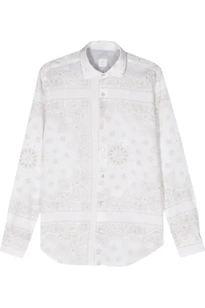 ELEVENTY Camisa con botones y estampado de cachemira