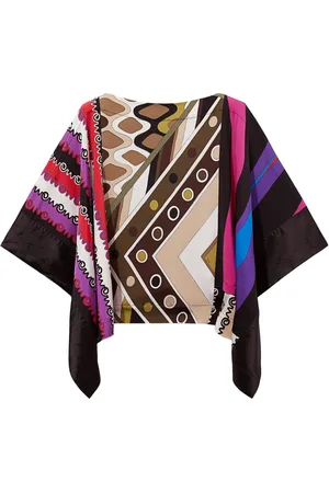 Puccini Top estilo caftán con estampado patchwork
