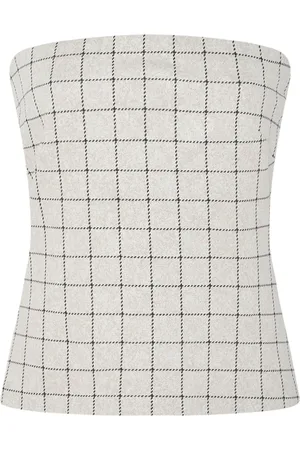 ROSETTA GETTY Top strapless con motivo de cuadrícula