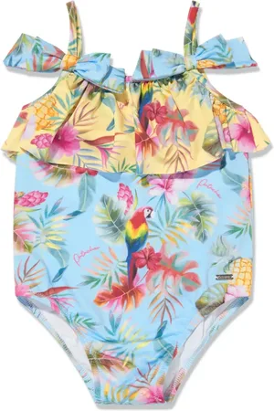 PATACHOU Traje de baño con volantes y estampado tropical