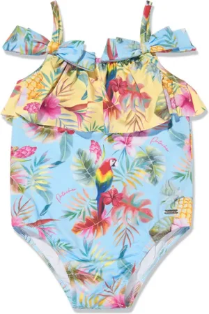 PATACHOU Traje de baño con volantes y estampado tropical