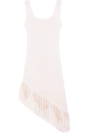 Paco rabanne Vestido midi con diseño asimétrico y flecos