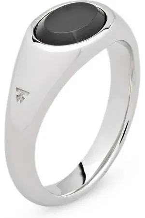 TOM WOOD Anillo Joe en plata reciclada con ónix