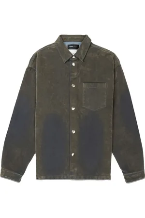 Purple Brand Camisa de mezclilla con efecto desgastado