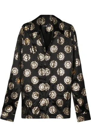 Edward Crutchley Camisa de seda con estampado metalizado