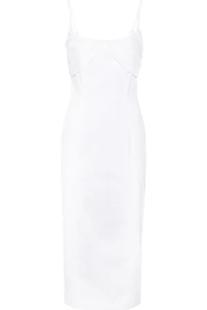 ROTATE Vestido midi con panel fruncido