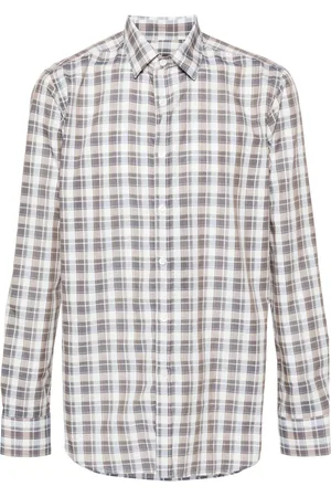 CANALI Camisa con cuadros estampados