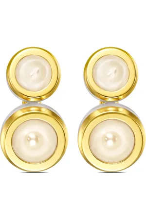 Tasaki Aretes M/G Sliced Bezel en oro amarillo de 18kt con perla