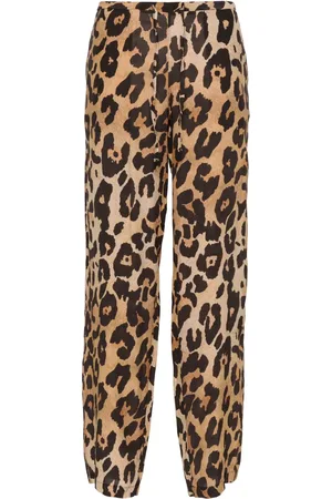 Musier Pantalones rectos con estampado de leopardo