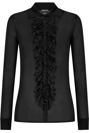 Tom Ford Camisa manga larga con panel de volantes
