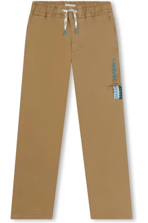 Lanvin Pantalones de gabardina con logo bordado