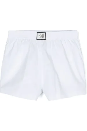 DOUUOD KIDS Shorts estilo boxer con parche del logo