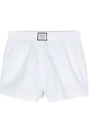 DOUUOD KIDS Shorts estilo boxer con parche del logo