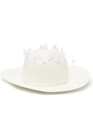 Borsalino Sombrero de pana con detalle de plumas