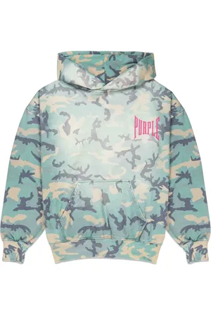 Purple Brand Hoodie con estampado militar y logo