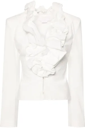 GENNY Blusa fruncida con volantes en el cuello